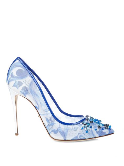 dolce and gabbana blue heels